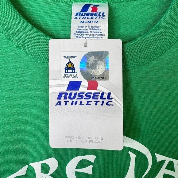 Notre Dame Luck of the Irish FIghting Irish Russell Athletic Graphic Tee Size M - Picture 2 of 14